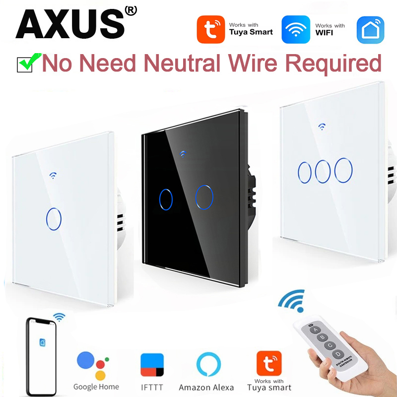 Smart Accessories - AXUS EU WLAN-Smart-Lichtschalter ohne Neutralleiter, Touch-Schalter