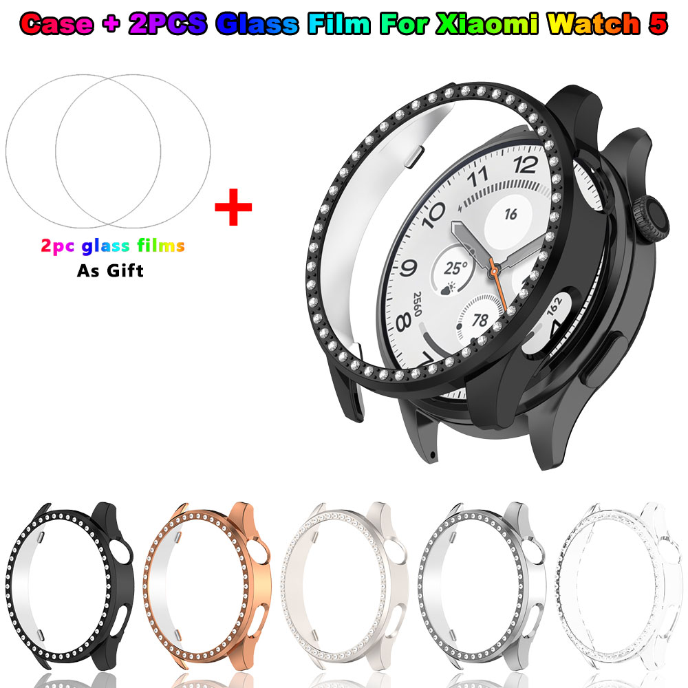 Android Smartwatch Accessories - Bling PC-Hülle + Glasfolie für Xiaomi