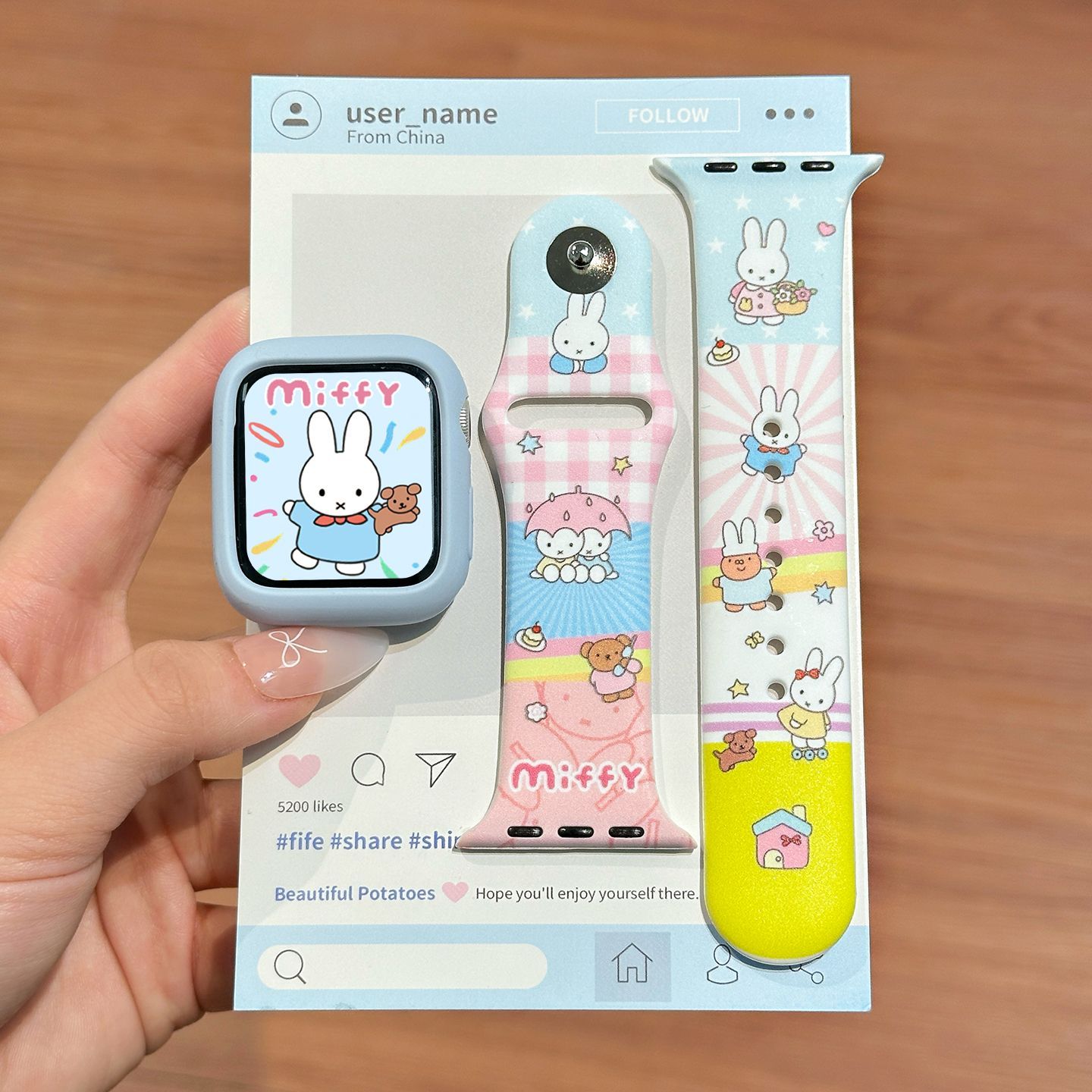 Silicone Band Replacement - Dopamine Color Miffy Silikon-Uhrenarmband, niedlich für