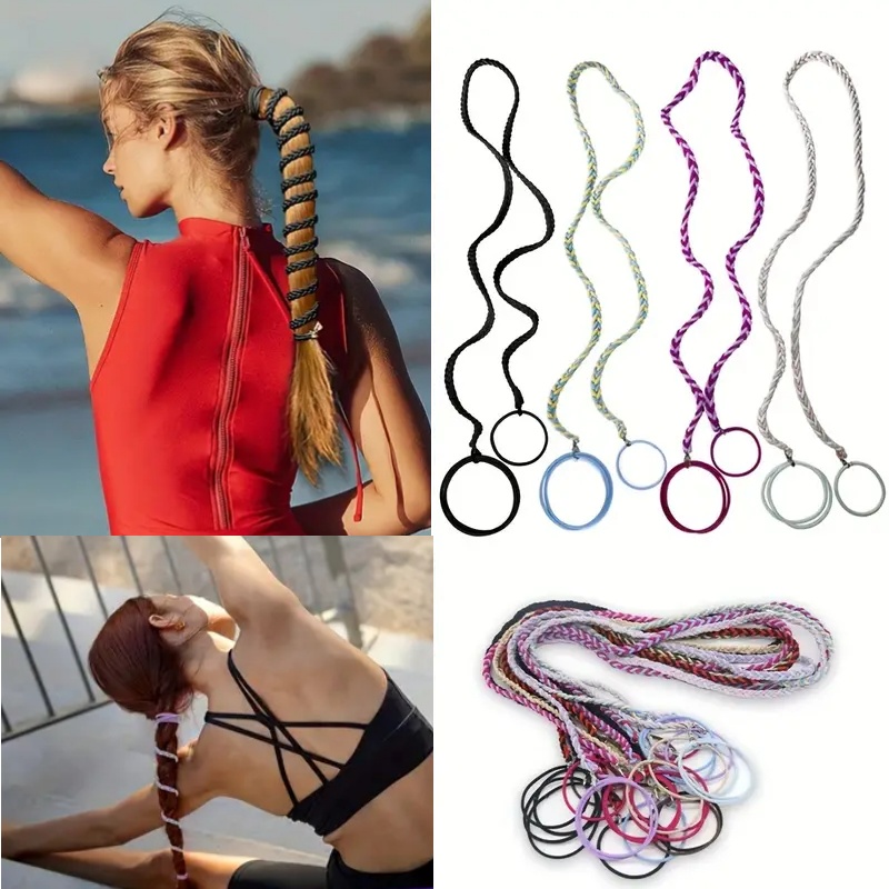 Milanaise Mesh Band - Langer elastischer Pferdeschwanzhalter, gemischte geflochtene Haargummis,