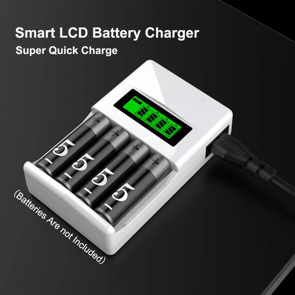 Smart Accessories - Für AAA/AA Ni-MH/Ni-Cd-Akkus mit Ladekabel, 4